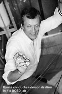 Robert Dynes Conducts a demonstration in his UCSD lab.